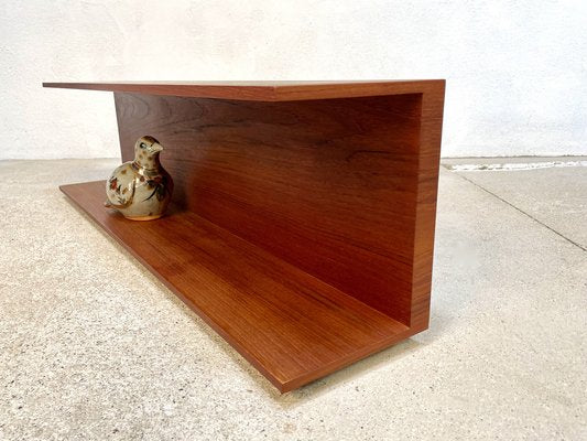 Minimalist Wall-Mounted Teak Shelf by Walter Wirz for Wilhelm Renz, 1960s-JP-1369487