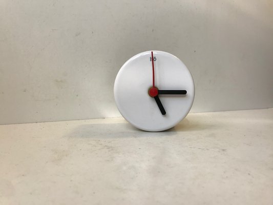 Minimalist White Porcelain Wall Clock from Ifö, 1990s-LCR-709672