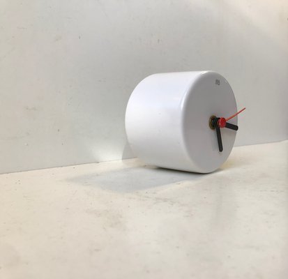 Minimalist White Porcelain Wall Clock from Ifö, 1990s-LCR-709672