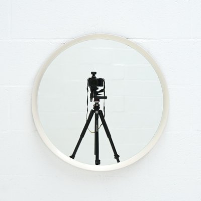 Minimalist White Round Mirror, 1970s-VT-1815807