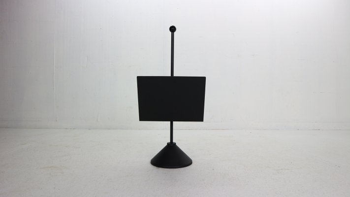 Minimalistic Black Metal Magazinine Rack by Porada Arredi, Italy, 1980s-DT-2026318