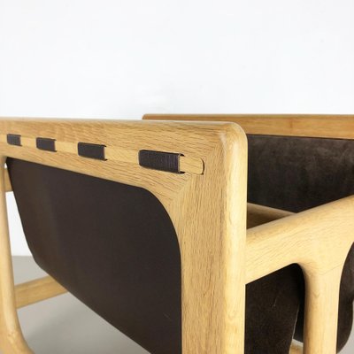 Minimalistic Danish Oak Wood Magazine Rack from Salin Møbler, 1970s-QZ-1052881