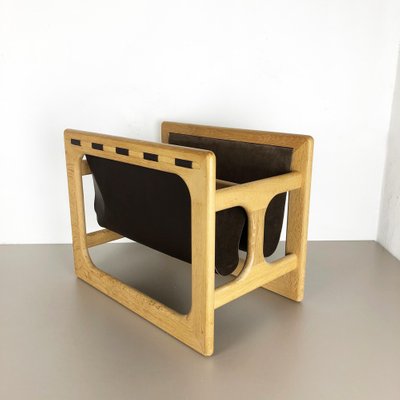 Minimalistic Danish Oak Wood Magazine Rack from Salin Møbler, 1970s-QZ-1052881