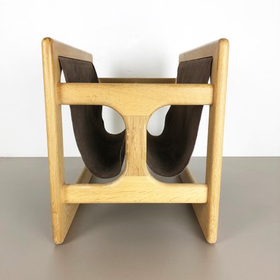 Minimalistic Danish Oak Wood Magazine Rack from Salin Møbler, 1970s-QZ-1052881