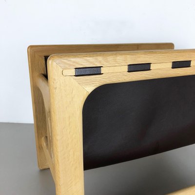 Minimalistic Danish Oak Wood Magazine Rack from Salin Møbler, 1970s-QZ-1052881