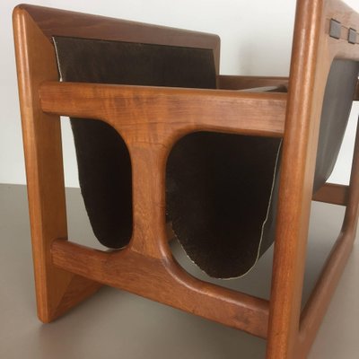 Minimalistic Danish Teak Magazine Rack from Salin Mobler, 1970s-QZ-1053131