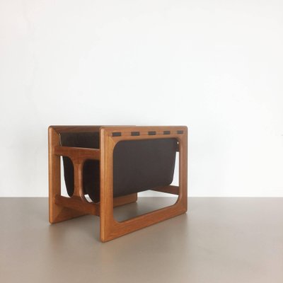 Minimalistic Danish Teak Magazine Rack from Salin Mobler, 1970s-QZ-1053131