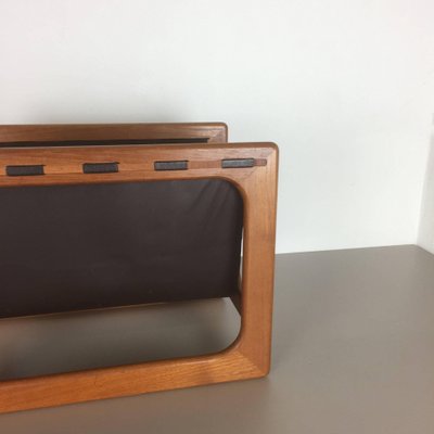 Minimalistic Danish Teak Magazine Rack from Salin Mobler, 1970s-QZ-1053131