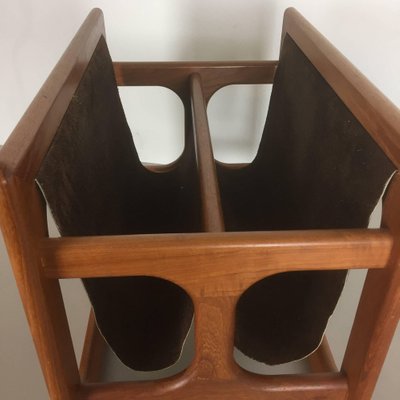 Minimalistic Danish Teak Magazine Rack from Salin Mobler, 1970s-QZ-1053131