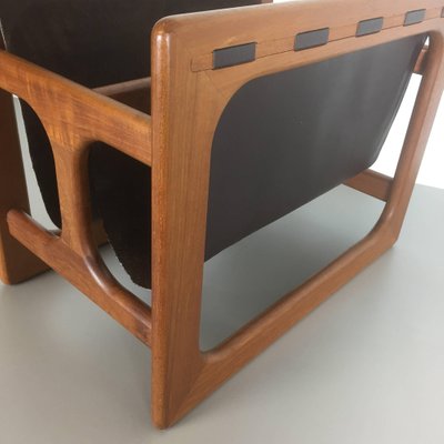 Minimalistic Danish Teak Magazine Rack from Salin Mobler, 1970s-QZ-1053131