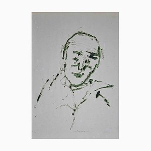 Mino Maccari, Portrait, Original Drawing, Mid-20th-Century-ZCI-1257812