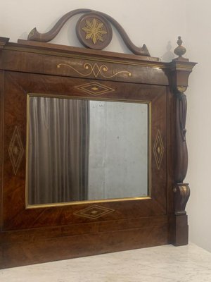 Mirror Console and Fireplace with Brass Inlays and Small Parts, Set of 3-IJR-1219678