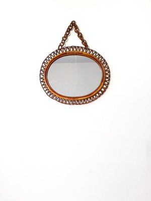 Mirror in Wicker and Bamboo, 1960s-HCY-1790558