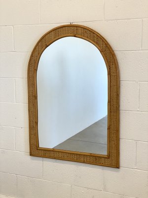 Mirror in Wicker and Bamboo, 1970s-NPC-1768998