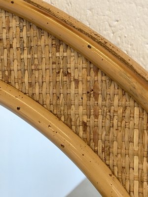 Mirror in Wicker and Bamboo, 1970s-NPC-1768998