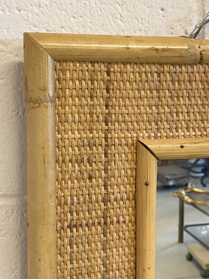 Mirror in Wicker and Bamboo, 1970s-NPC-1700628