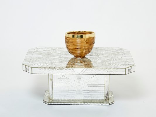 Mirror Mosaic Coffee Table by Daniel Clement, 1970s-YJA-1399031