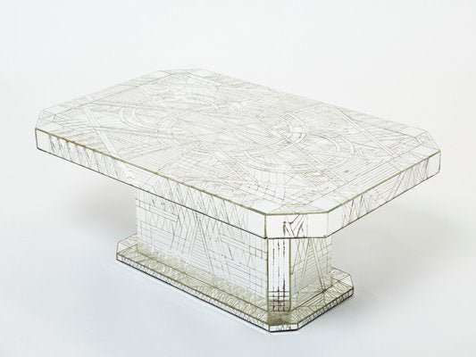 Mirror Mosaic Coffee Table by Daniel Clement, 1970s-YJA-1399031