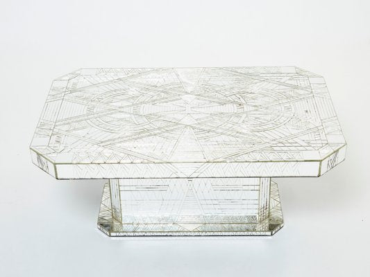 Mirror Mosaic Coffee Table by Daniel Clement, 1970s-YJA-1399031