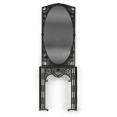 Mirror On Wrought Iron Console, 1920s-NQ-654884