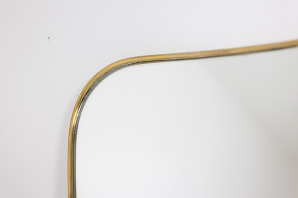 Mirror with a Gilded Brass Rod, 1970s-CEJ-2027328