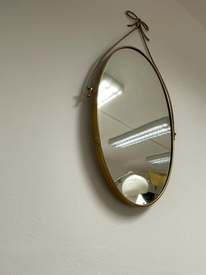 Mirror with Frame and Brass Motif, 1950s-JHL-1797394