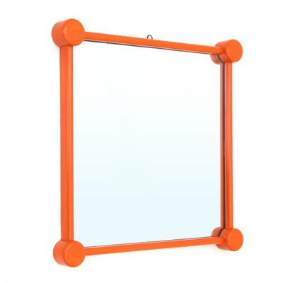 Mirror with Orange Painted Wooden Frame, 1960s-EZ-1263559