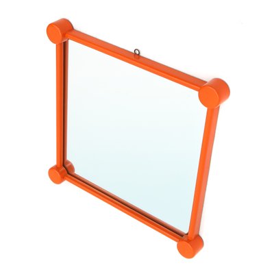 Mirror with Orange Painted Wooden Frame, 1960s-EZ-1263559