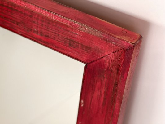 Mirror with Red Frame-ALG-1261705