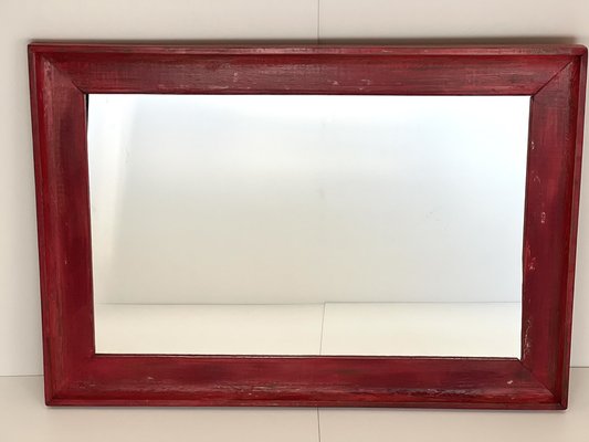 Mirror with Red Frame-ALG-1261705