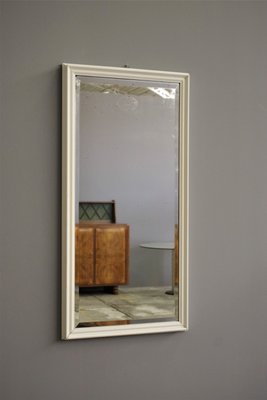 Mirror with White Painted Wood Frame by Giuseppe Restelli, 1970s-KNM-1430860