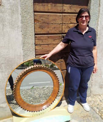 Mirror with Wood Frame, Italy, 1940s-EI-1799263