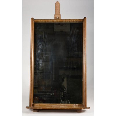 Mirror with Wooden Shelf, 1940s-RAQ-767537