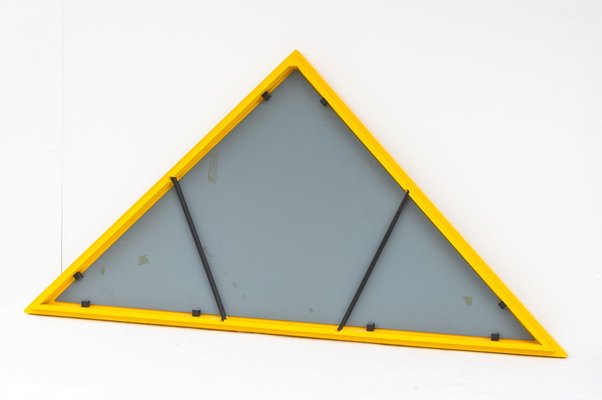 Mirror with Yellow Triangular Frame attributed to Anna Castelli Ferrieri for Castelli / Anonima Castelli, 1980s-CGZ-2020998