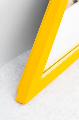 Mirror with Yellow Triangular Frame attributed to Anna Castelli Ferrieri for Castelli / Anonima Castelli, 1980s-CGZ-2020998