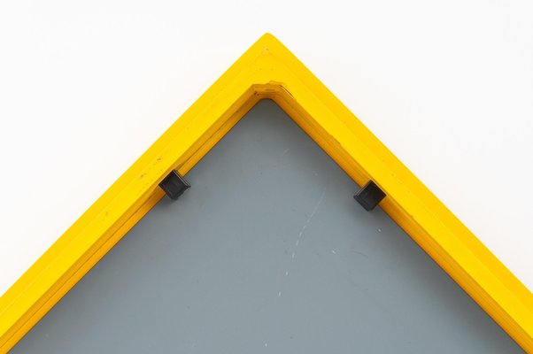 Mirror with Yellow Triangular Frame attributed to Anna Castelli Ferrieri for Castelli / Anonima Castelli, 1980s-CGZ-2020998