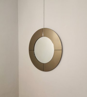 Mirrored Glass Wall Mirror, Italy, 1970s-ZST-1293197