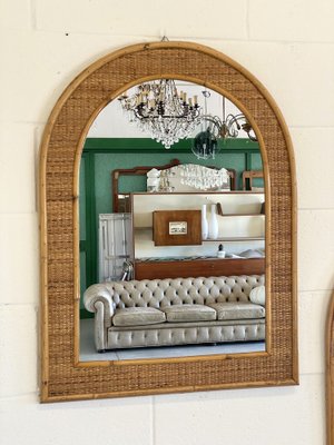 Mirrors in Wicker and Bamboo, 1970s, Set of 2-NPC-1769001