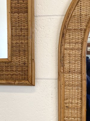 Mirrors in Wicker and Bamboo, 1970s, Set of 2-NPC-1769001