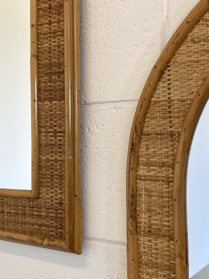 Mirrors in Wicker and Bamboo, 1970s, Set of 2-NPC-1769001