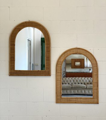 Mirrors in Wicker and Bamboo, 1970s, Set of 2-NPC-1769001