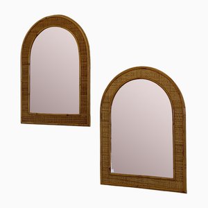 Mirrors in Wicker and Bamboo, 1970s, Set of 2-NPC-1769001