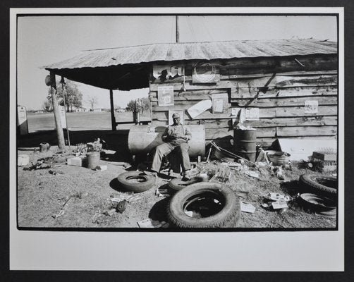 Mississippi Area Man Sitting in Front of His Hut by Rolf Gillhausen, US, 1960s-DYV-740946