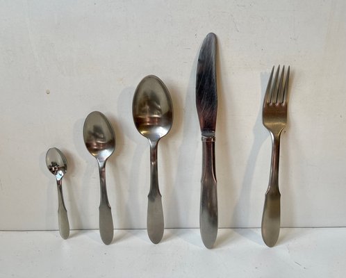 Mitra Stainless Cutlery Set for 12 from Georg Jensen, 1960s, Set of 68-LCR-1389557