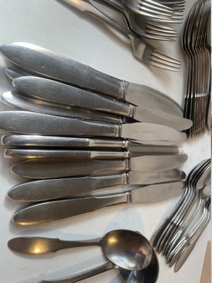 Mitra Stainless Cutlery Set for 12 from Georg Jensen, 1960s, Set of 68-LCR-1389557