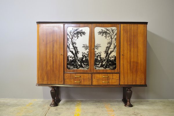 Mobile Sideboard in Cherry Veneered Wood, 1950s-KNM-1453544