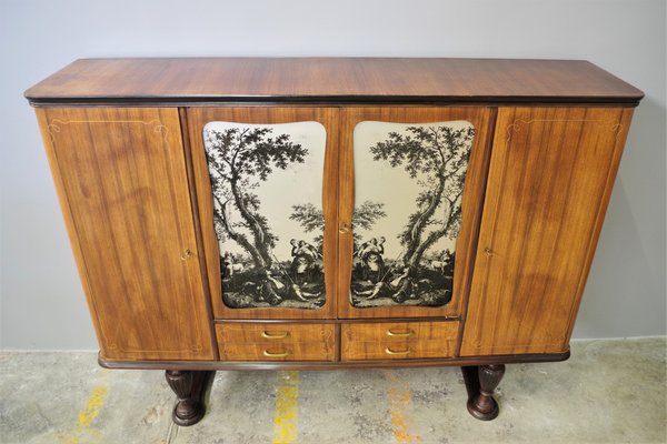 Mobile Sideboard in Cherry Veneered Wood, 1950s-KNM-1453544