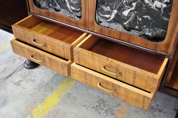 Mobile Sideboard in Cherry Veneered Wood, 1950s-KNM-1453544