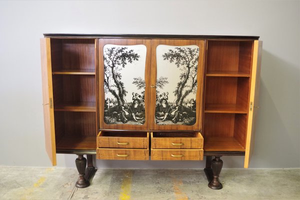 Mobile Sideboard in Cherry Veneered Wood, 1950s-KNM-1453544