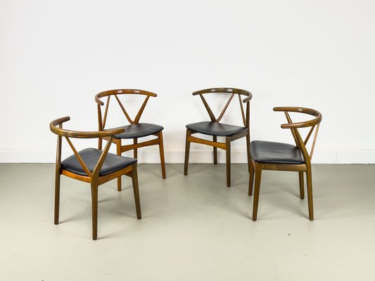 Mod. 255 Dining Chairs by Henning Kjaernulf for Bruno Hansen, 1960s, Set of 4-QEQ-2018306